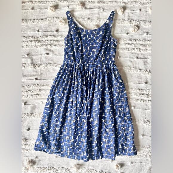 Boden Nancy Dress in Navy Etched Spot size 4R - Picture 3 of 13